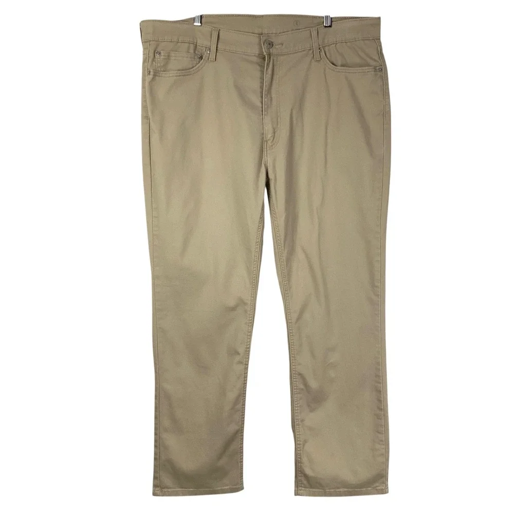 Levi's 541 Khaki Athletic Taper Pants 40x30 Zip Fly Mid Rise Stretch Chinos